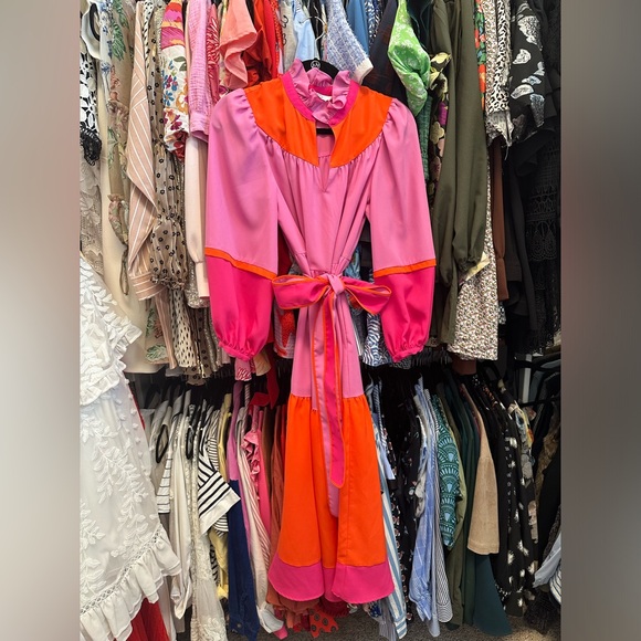 Crosby by Mollie Burch Delphine Dress Berry Colorblock - Picture 2 of 4